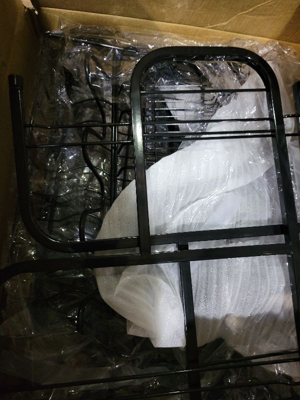 Photo 1 of 2 Tier Dish Drainers Drying Rack for Kitchen Counter Large Stainless Steel Dishes Drain with Drainboard, Space Saving, Big Modern Black Countertop Metal Plates Dryer Strainer Holder and Extra Tray