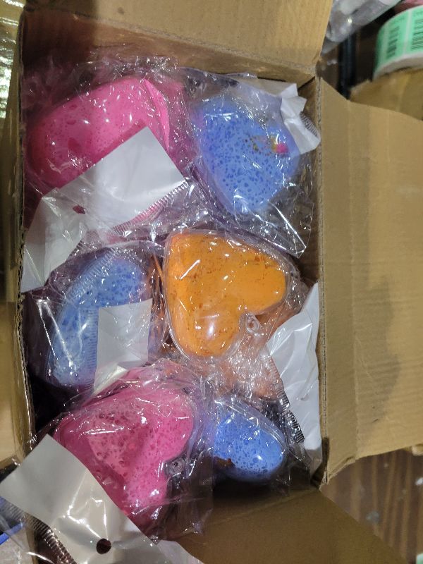 Photo 1 of 28 Pack Valentines Butter Slime Filled Heart with Fruit Charms Valentines Cards Gifts for Kids Girls Boy Non-Sticky Putty Stress Relief Toy Valentines School Classroom Exchange Party Favor