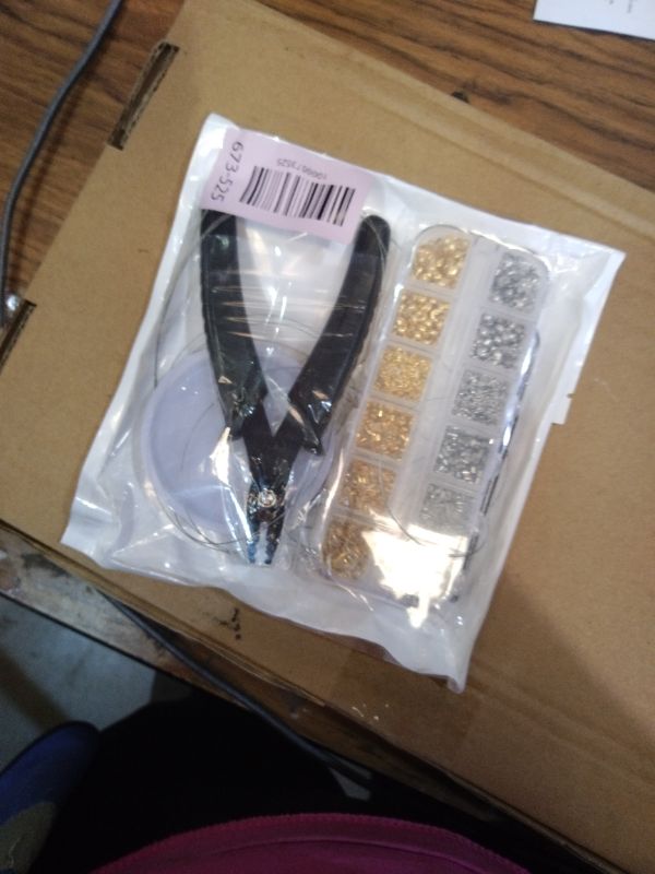 Photo 1 of 1200 Pcs Crimp Beads Kit for Jewelry Making, Acejoz Crimp Beads, Crimp Covers, Crimp Tubes and Wire Guardians, Lobster Clasps, Jump Rings, Crimping Pliers and Beading Wire for Jewelry Making