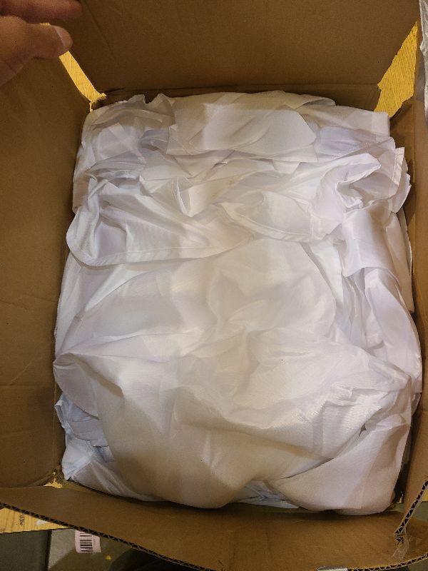 Photo 1 of 10 Pack White Round Tablecloths, 120 Inch Stain Resistant and Wrinkle Polyester Fabric Washable Table Clothes Cover for Kitchen Dining, Wedding, Reception Banquet, Birthday Party, Buffet Restaurant