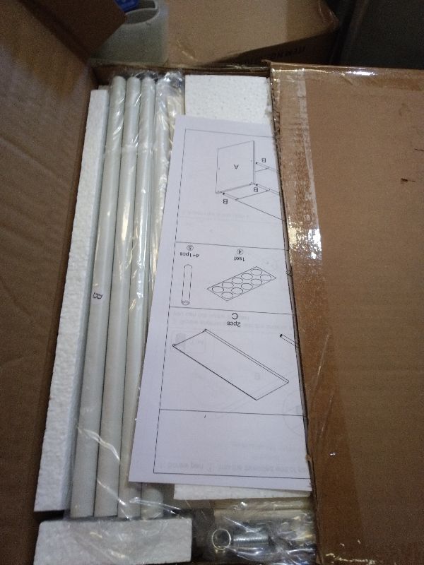 Photo 1 of 2 Tier Small White Shoe Rack For Closet, Stackable Shoe Shelf Organizer for 9 -12 Pairs of Shoes, Small Shoe Storage Organizer for Entryway, Hallway, Garage,Living Room, Bedroom, Size 28.5"* 11" * 13"