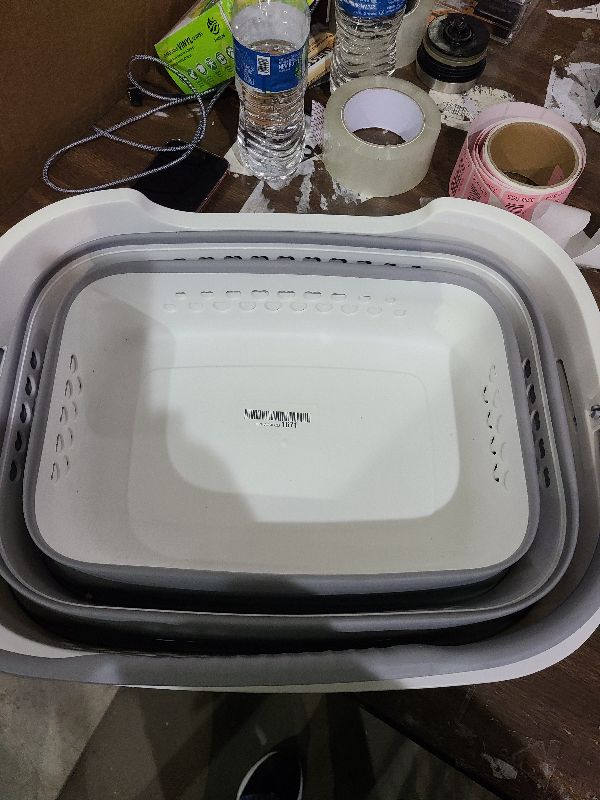 Photo 1 of 2 Pcs 42L Medium Collapsible Plastic Laundry Basket with Handles, Foldable Laundry Basket Hamper, Pop Up Storage Container Organizer for Washing Storage (Gery, 17 Inch * 13 Inch * 15 Inch)