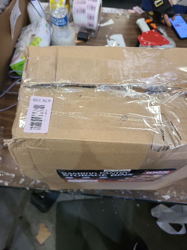 Photo 1 of [Upgraded] 3-tier Stackable Bamboo Pantry Storage Bins, Potato and Onion Storage Baskets with Handles, Removable Divider, Pantry Organizer Holder for Kitchen, Office, Cabinet, Fruit Storage