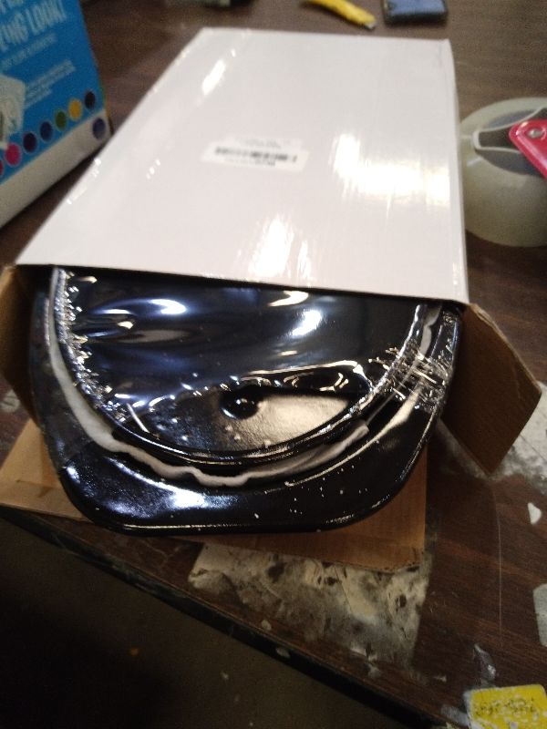 Photo 1 of 13” Roaster Pan with Lid and Rack, Small Enamel Roaster Pan with Oval Roasting Rack, Granite Baking Pot for Chicken Turkey Lamb, Heat Resistant, Oven/Dishwasher/All Stovestops Compatible