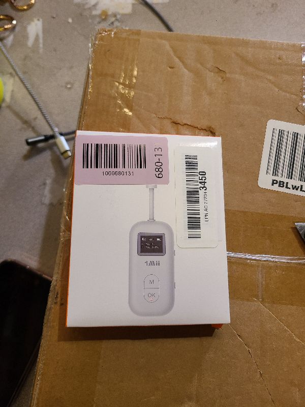 Photo 1 of 1Mii SafeFly Pro Bluetooth 5.3 Transmitter Receiver, Wireless Audio Adapter w/Screen for 2 Bluetooth Headphones, AptX LL/HD/AD, Use with Any 3.5MM Jack on Airplane, TV & iPad/Tablet