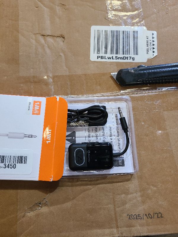 Photo 1 of 1Mii SafeFly Pro Bluetooth 5.3 Transmitter Receiver, Wireless Audio Adapter w/Screen for 2 Bluetooth Headphones, AptX LL/HD/AD, Use with Any 3.5MM Jack on Airplane, TV & iPad/Tablet