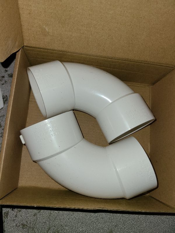 Photo 1 of 2 Pack Pvc  Fitting 2 Inch - 90° Sweep Elbow - LESSO 2" (SOC × SOC) High-Flow Capacity Plumbing Pool Systems, SCH 40