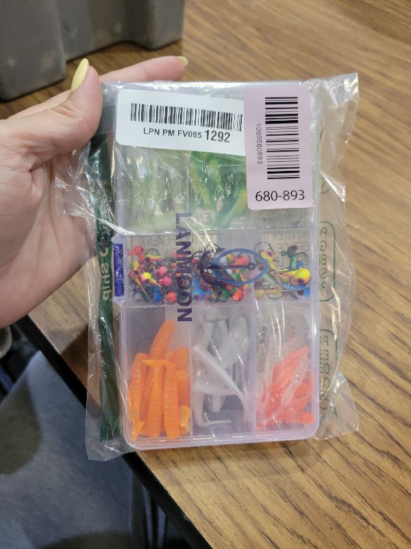 View 2 of 135 Pieces Jig Heads Fishing Hooks kit with Soft Plastic Crappie Lures for Crappie Trout Bass Walleye Bluegill Perch Catfish