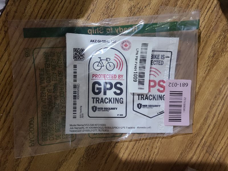 Photo 1 of (2Pcs) Warning GPS Tracking Sticker | Tracker Alarm | car - Bike - Motorcycle Protected Bumper Sticker 3 in x 3.5 in