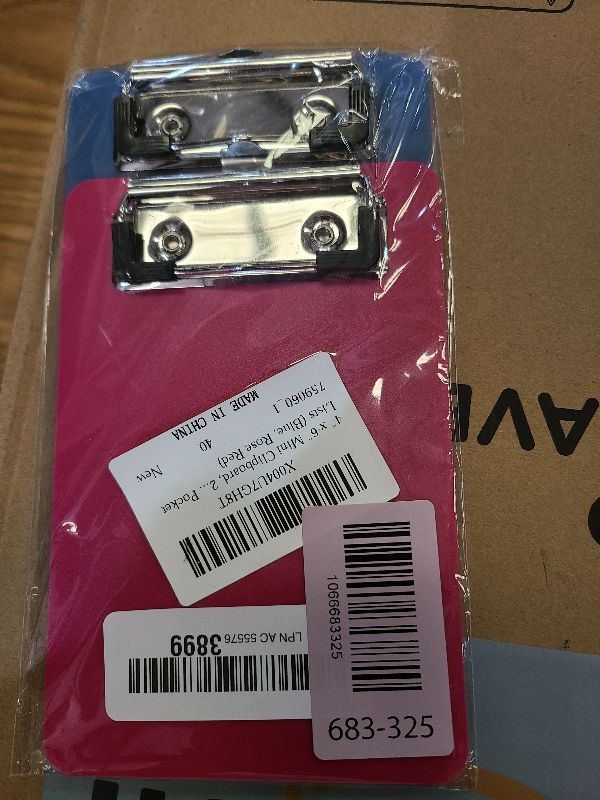 Photo 1 of 2 PCS Mini Clipboard A6, 4" x 6" Small Clipboards Pocket Clipboard Plastic Clip Board Memo Size Notepads with Retaining Clips for Offices, Restaurants, Receipt, Pocket Lists (Blue, Rose Red)