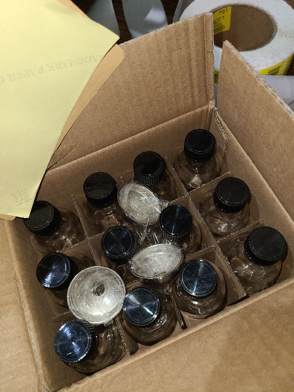 Photo 1 of 12 Pack, 2 oz Small Clear Glass Bottles w/Lid & 3 Funnels - 60ml Boston Shot Bottles for Health, Immunity, Potion, Wellness, Sample, Ginger, Juice - Mini Personal Care & Beauty Travel Bottle