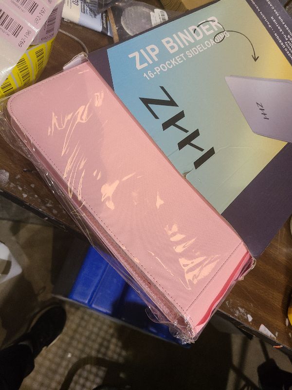 Photo 1 of 16-Pocket Card Binder - Card Binder Hold 832 Cards with Durable PU Leather & Side Loading for Baseball, Sport, MTG, TCG, PKM, Game Cards, Regular Cards Binder Double Sided Pocket Collector Album(Pink)