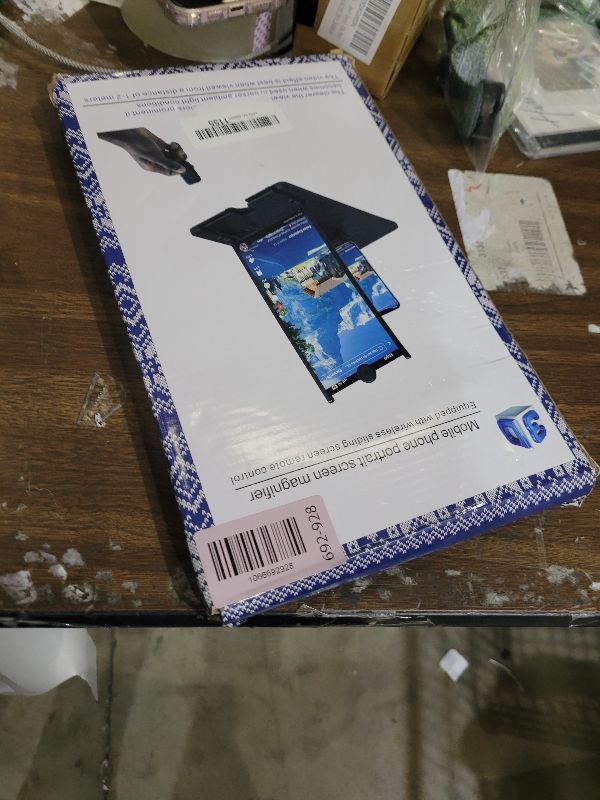 Photo 1 of 14" Screen Magnifier for Cell Phone with Bluetooth Remote,3D HD Magnifing Screen Enlarger Projector for Movies Videos Gaming,Foldable Phone Stand Holder with Screen Amplifier Fits All Smartphones