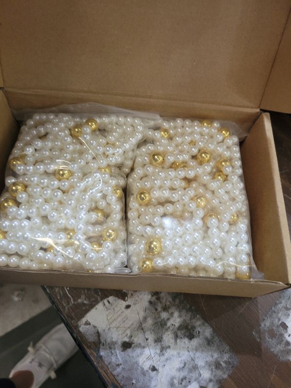 Photo 1 of 100Pcs Pearl Disposable Napkin Rings with Gold Bead Elegant Elastic Napkin Holder for Wedding Party Dinner Table Decor