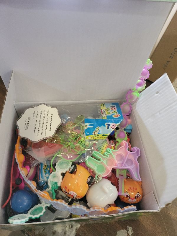 Photo 1 of 125 Pcs Party Favors Fidget Toys Pack, Randomly Selected Pop Sensory Set 65 Stickers Gifts for Kids Adults Boy Girl Stocking Stuffers Autistic Goodie Bag Filler Treasure Box Classroom Prizes School