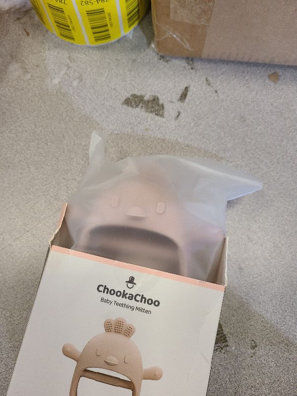 Photo 1 of 2 Pack Baby Teething Toy Silicone Teething Mitten for Babies Over 3 Months Anti Dropping Wrist Hand Teethers Baby Chew Toys for Sucking Needs, BPA Free (Pink & Caramel)