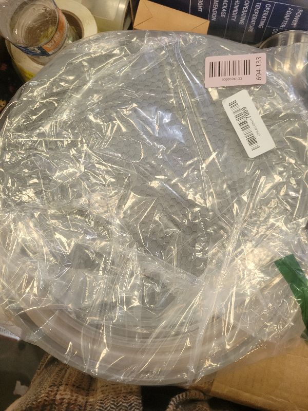 Photo 1 of 12“ Large Microwave Splatter Cover & Silicone Mat,12 Inchs Vented Collapsible Guard dish Plate lid & Round Kitchen mat for food