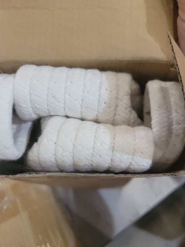 Photo 1 of 2 Pack Small Woven Basket with Gift Bags and Ribbons, Empty Decorative Gift Chest Box, Cute Baby Gift Basket for Nursery, Cotton Rope Room Shelf Storage Basket with Handles, All 12"x 8"x 5",White