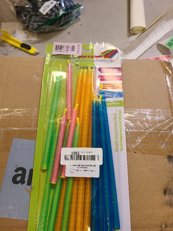 Photo 1 of 16-PCS Magic Bag Sealer Stick, Chip Clips Plastic Bag Sealer Stick, Stay Fresh Bag Sealer Sticks - 16 Plastic Closure Rods - 4 Sizes - Magic Kitchen Food Storage Clips