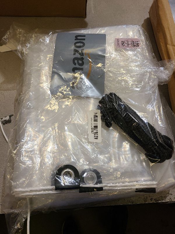 Photo 1 of 10x10ft Anti-Tear Clear Tarp Waterproof for Patio Winterizing - 5 mil Snowproof & Windproof Clear Plastic Tarps with Grommets for Garden Enclosure Chicken Coop