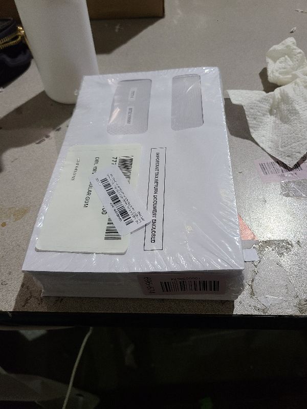 Photo 1 of 100 1099 Envelopes Designed For 1099 Misc, INT, 1099-R, And 1095-C, Laser Forms from Quickbooks or Similar Tax Software -Double-Window Security Envelope, Gummed Flap, 5 5/8 Inch x 9 Inch Pack of 100