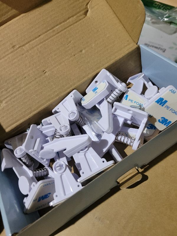 Photo 1 of 12 Pack Cabinet Locks Child Safety | Baby Safety Cabinet Locks NO Drilling 3M Adhesive Baby Proof Drawer Lock Child proofing cabinets latches for Kids Latch for Drawers & Door Child Safety Locks