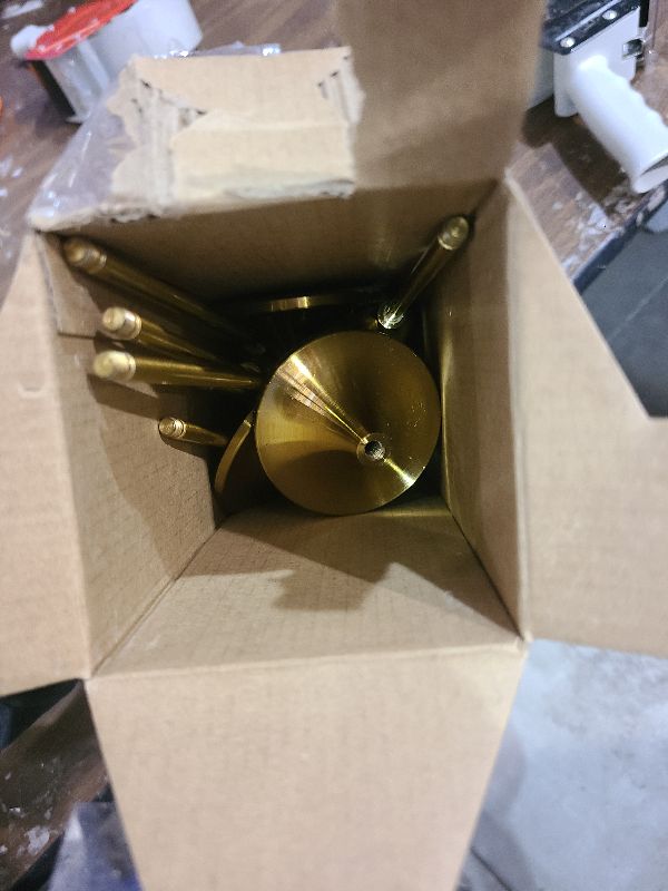 Photo 1 of 2 Sets(6 Pcs) Brass Gold Metal Taper Candle Holders Candlestick Holders, Vintage Modern Decorative Centerpiece Candlestick Holders for Table Mantel Wedding Housewarming Gift