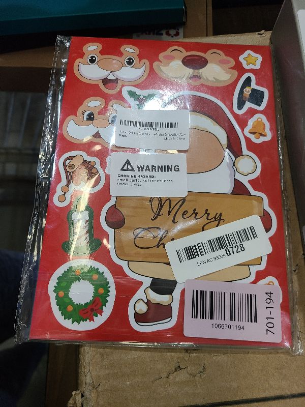 Photo 1 of 24 Sheets Christmas Stickers for Kids Make Your Own Characters Mix and Match Sticker, Make a Face Sticker Christmas Gift for Crafts Xmas Holiday Stickers, Party Favor