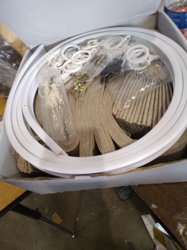 Photo 1 of 100% Blackout Room Divider Curtains Ceiling Curtain Track Sets Blackout Curtains Flexible Track Curtain Extra Wide(Beige, W100 x L108, 1 Pack)