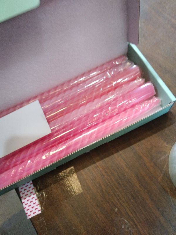 Photo 1 of 10 Inch Gradient-Pink Spiral Taper Candle Set, 6 Pack Unscented Dripless Candlesticks for Wedding, Holiday Décor, and Festive Dinners