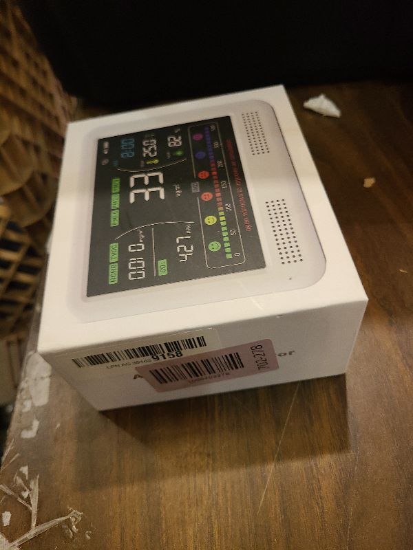 View 3 of 16 in 1 Air Quality Monitor Indoor 5" Display 9 AQI+7 AQI Alerts Air Quality Meter for CO2, TVOC, PM2.5 PM1.0 PM10, HCHO, Temperature Humidity AQI&Time, Air Detector Air Quality Tester for Home