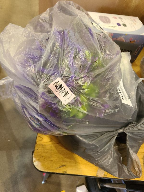 Photo 1 of 2 Sets Artificial Eucalyptus & Lavender Topiary Trees for Front Door - Faux Lavender Potted Topiary Trees, UV Resistant Fake Outdoor Plants for Farmhouse Porch Garden Decor