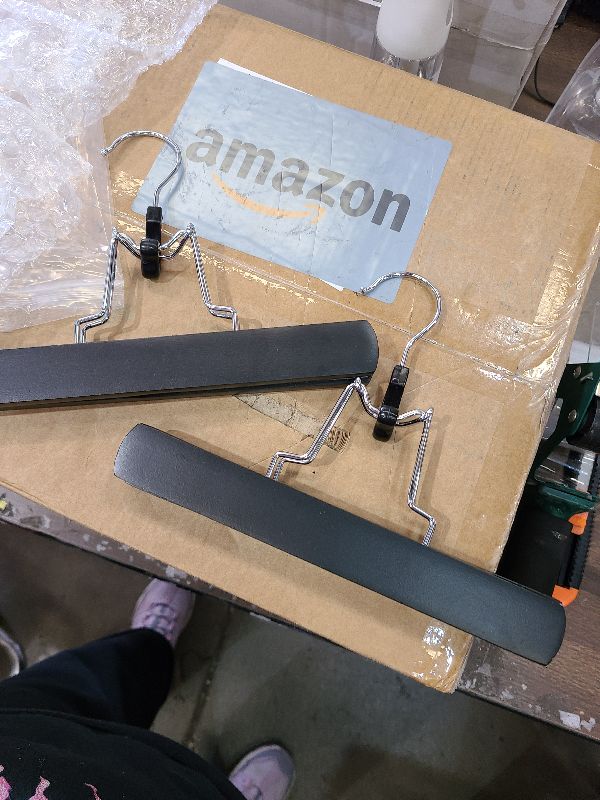 Photo 1 of 2 Pcs Hair Extensions Hanger, Wooden Wig Storage Hair Hanger with Anti-Slip for Wigs (Black)