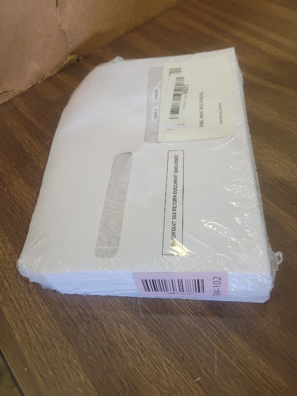 Photo 1 of 100 W2 Self-Seal Envelopes for W-2 4up Forms, Compatiable with QuickBooks Online, ADP Other Tax Software, 5 5/8” x 9”, Security Tint, 100 Pack