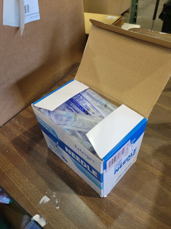 Photo 1 of 100 Pack Disposable 3ml/cc Lab Syringes with 23Ga 1 Inch Needle Luer Lock, Individually Sealed Packed