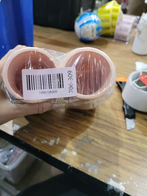 Photo 1 of 2 Pack Composite Plastics Flower Vase, Unbreakable Ceramic Look Vase for Home Decor Centerpieces, Arranging Bouquets (Pink)