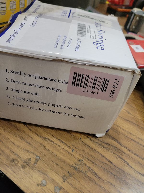 Photo 1 of 100pack 1cc Syringes with 32G 5/16 Inch-8mm U-100 Accurate Measuring for Liquid Individually Sealed Packaging