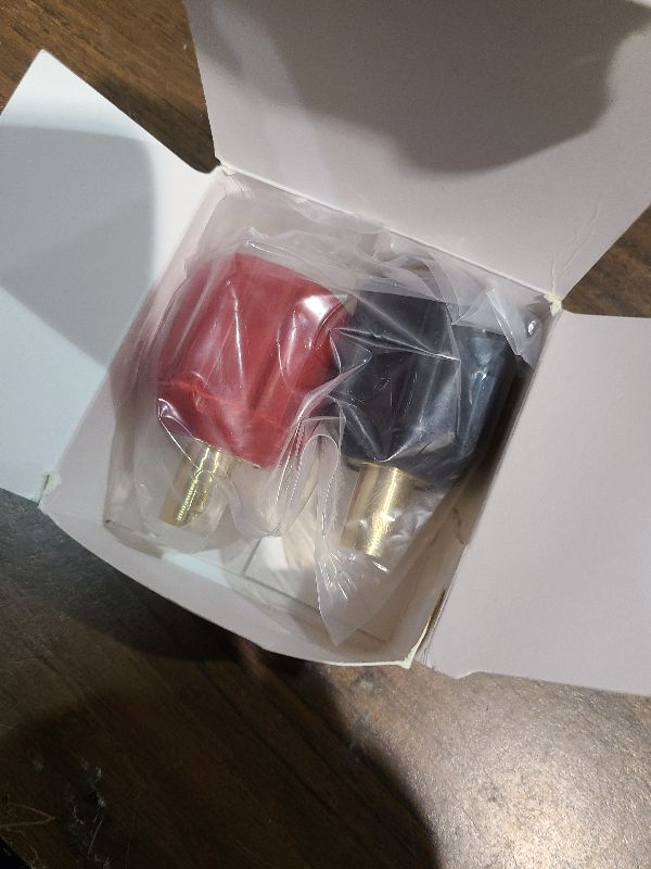 Photo 1 of 05335 Welding Leads Adapter Set, Dinse-Type Machine Plug Connector, Connect Lenco or Tweco Style LC40 Male to Dinse Style Female, Includes 1 Red and 1 Black adapter, Welder Cable Terminal Adapter