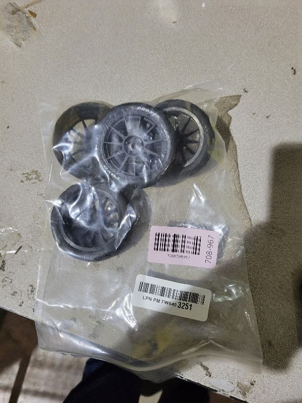 Photo 1 of 1/10 RC Tires and Wheels, daitoku 12mm Hex RC Rally Racing Tires for 1/10 Tamiya TT01 TT02 XV01 TA06 A959 PTG2 HPI KYOSHO HSP Traxxas - Style D (Black)