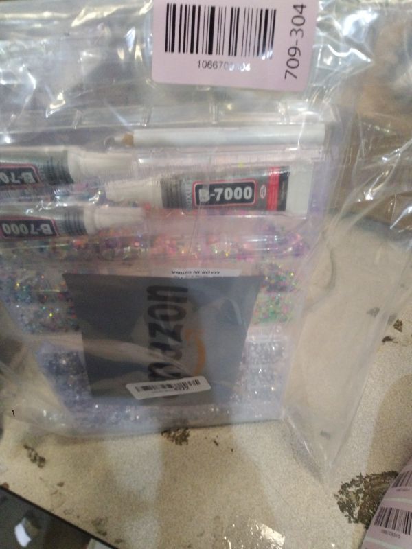 Photo 1 of 2 Boxes Rhinestones for Bedazzling Kits, Multicolor 3mm & Silver Clear 2/3/4/5/6mm Resin Flatback Gems for Diamond Art, Bedazzler Kit with 3Pcs 10ml B7000 Jewelry Glue for DIY Crafting Crafts Decor