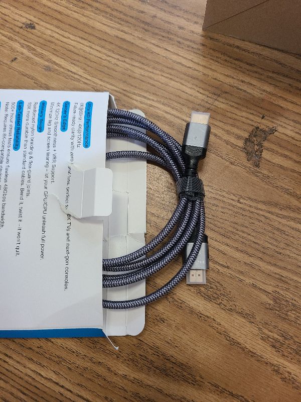Photo 1 of 10K 8K HDMI 2.1 Cable 2-Pack 6.6FT, Highwings Certified 48Gbps Ultra High Speed Slim HDMI Cord,Support 4K@120Hz 8K@60Hz, HDCP 2.2&2.3, Dynamic HDR,eARC,DTS:X, Compatible with Roku TV/HDTV/PS5/Blu-ray
