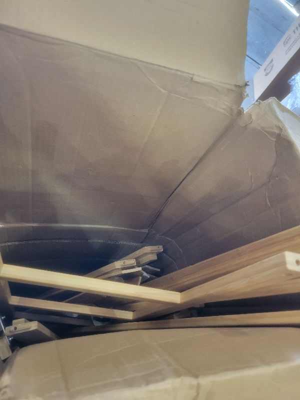 Photo 1 of 14 Inch Bamboo Bed Frame – Solid Wood Platform Bed Frame, Strong and Stable, with Non-Slip Slats for Support, No Box Spring Needed, Easy to Assemble, Noise-Free (Natural, Queen with Headboard)