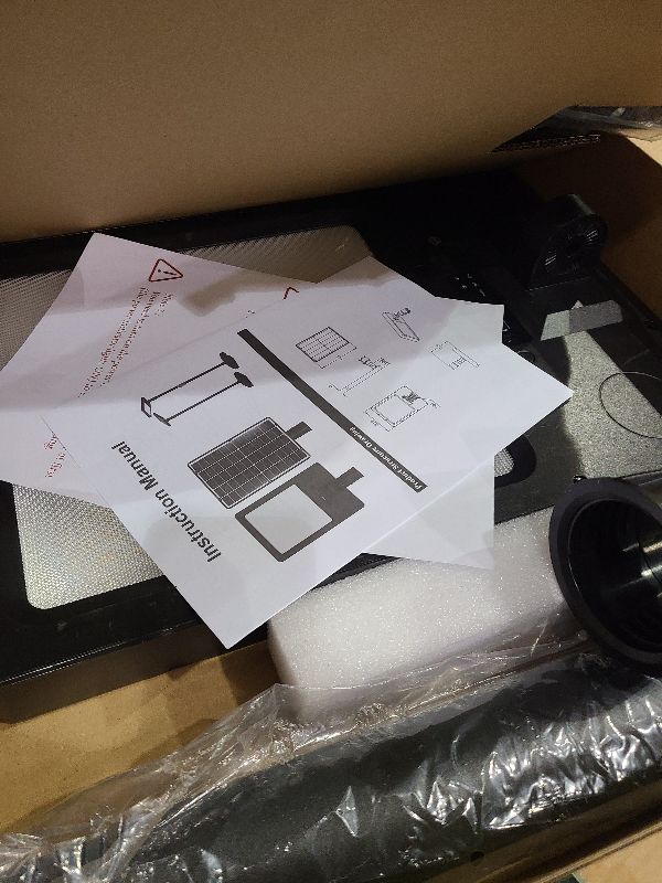 Photo 1 of 102" Solar Lamp Post Lights with Pole & Water Box Base, Outdoor IP65 Waterproof 3800LM 420 LEDs Solar Street Lights, Metal Flood Motion Sensor Lights for Yard, Garden, Patio, Lawn, Parking Lot