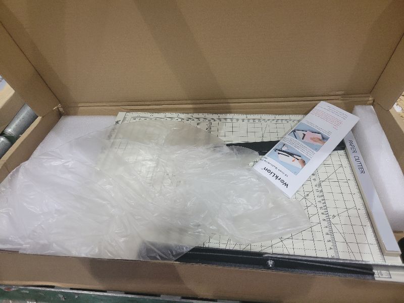 Photo 1 of 15 inch Guillotine Paper Cutter: Worklion Precision Paper Trimmer with Safety Lock,15 Sheet Capacity, Thickened Metal Based Cutting Board for Crafting Cardstock Photos Laminatedsheets in Class/Office