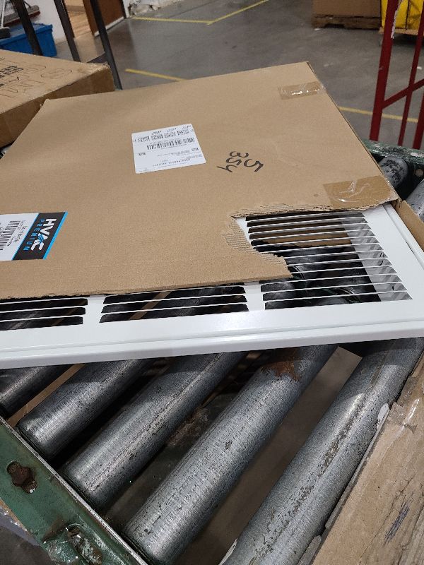 View 2 of 18x22 Return Air Vent Cover Grille for Wall or Ceiling Duct Opening - 1" Filter Compatible - Flat Stamped Face Air Filter Grill by HVAC Premium - White - Overall Size: 20.5" x 24.5"