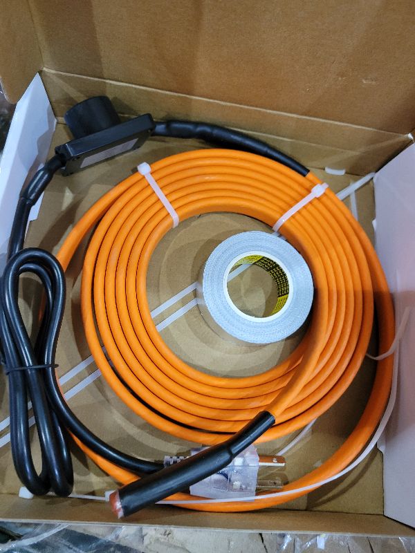 Photo 1 of 12FT Heat Tape for Water Pipes Freeze Protection IP65 Waterproof 8W/FT 110V BDDFOTO Water Pipe Heat Cable With Thermostat Self-Regulating Pipe Heater for House Garden/RV Camper