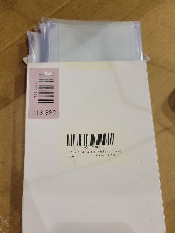 Photo 1 of 16 Pcs A6 Binder Envelope Pouches - Clear Binder Pockets with Zippers for 6-Ring Budget Cash System, Clear Inserts for Money Saving and Budgeting