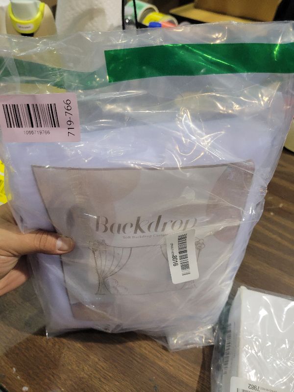 Photo 1 of 10x10ft White Tulle Backdrop Curtain with Lights String for Parites, Sheer Curtain Backdrop Drapes for Wedding Baby Shower Bridal Shower Birthday Party Photography Background Decoration