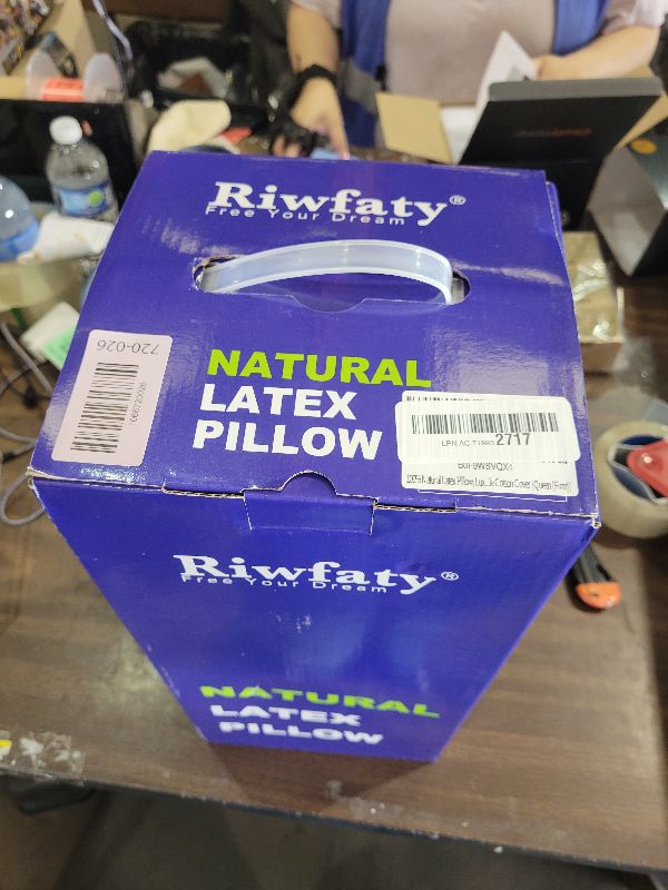 Photo 1 of 100% Natural Talalay Latex Pillow, Luxury Queen Strong Support Sleeping Bed Pillow for Side, Back, and Stomach Sleepers, Firm Latex Foam Pillow, Removable Breathable Cotton Cover (Queen (Firm))
