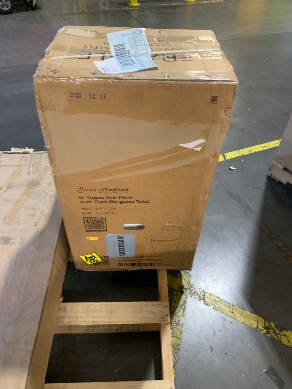 Photo 1 of ***FACTORY SEALED***Swiss Madison SM-1T254 St. Tropez One Piece Toilet Dual Tornado Flush 0.8/1.28 GPF with Soft Closing Seat, Comfort Height